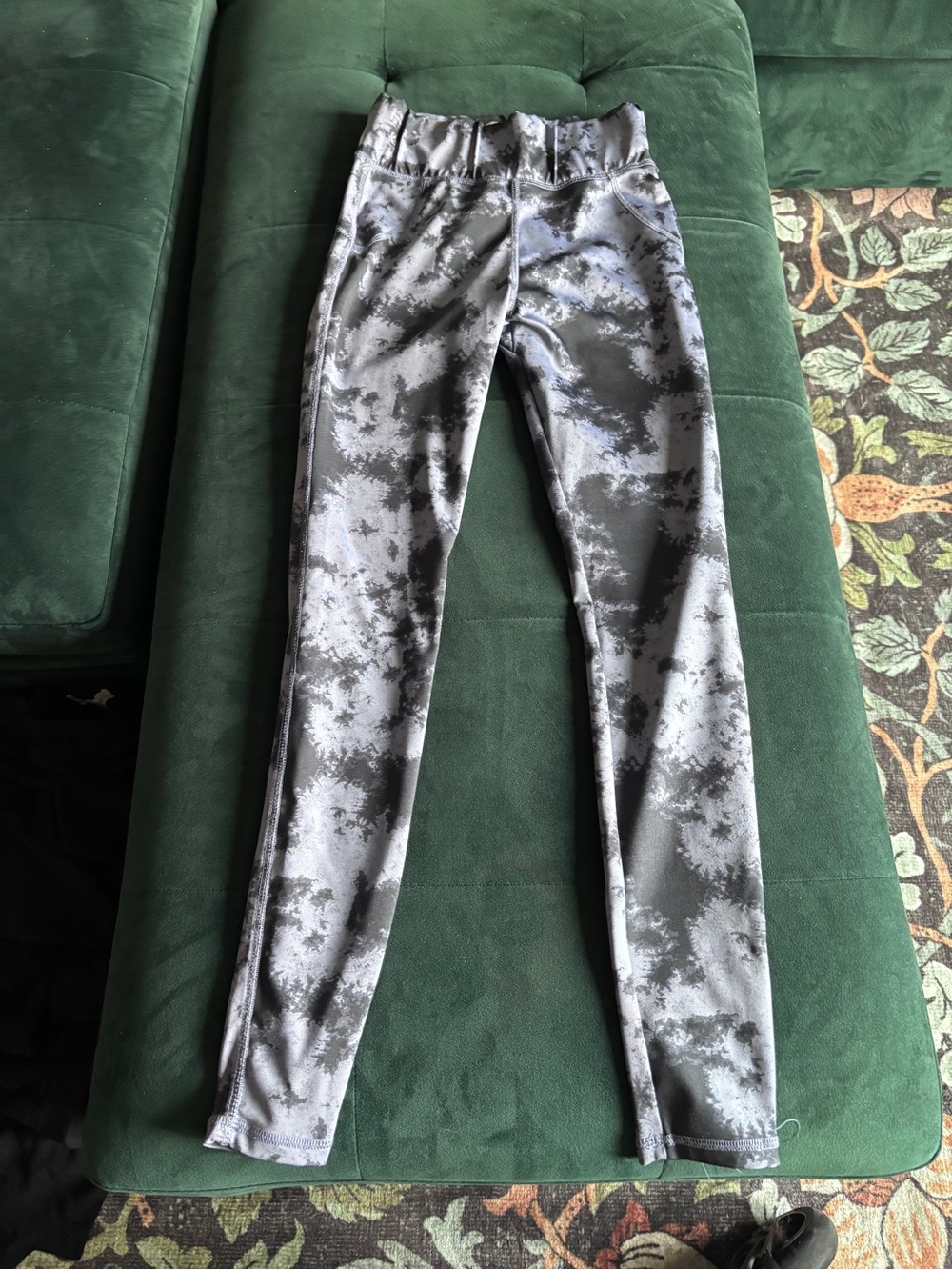 Indigo and Black Tie-Dye Active Leggings